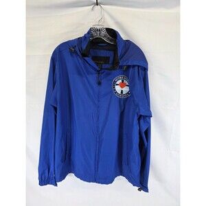 North End Nylon Windbreaker Men Sz M Hooded Full Zip Notre Dame School Blue